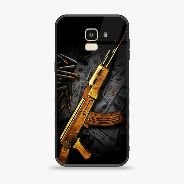 Samsung Galaxy J6 (2018) - Dollar Design 6 - Premium Printed Glass soft Bumper shock Proof Case CS-7487 CS-7495 CS-7496 CS-7501 CS-7511