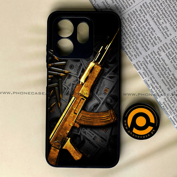 Infinix Hot 50i - Dollar Design 6- Premium Metal Printed soft Bumper shock Proof Case CS-44065