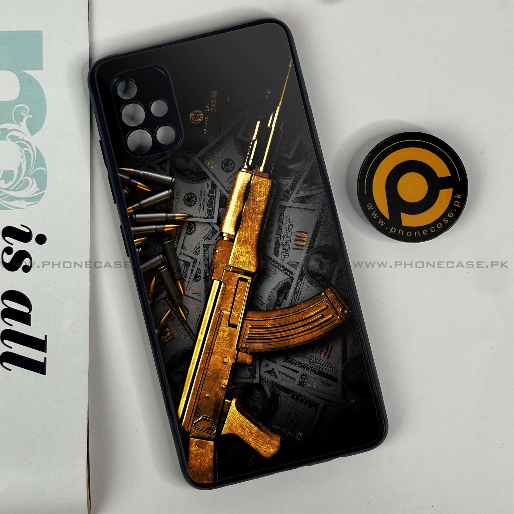Samsung Galaxy A51 Dollar Series Premium Printed Glass soft Bumper shock Proof Case
