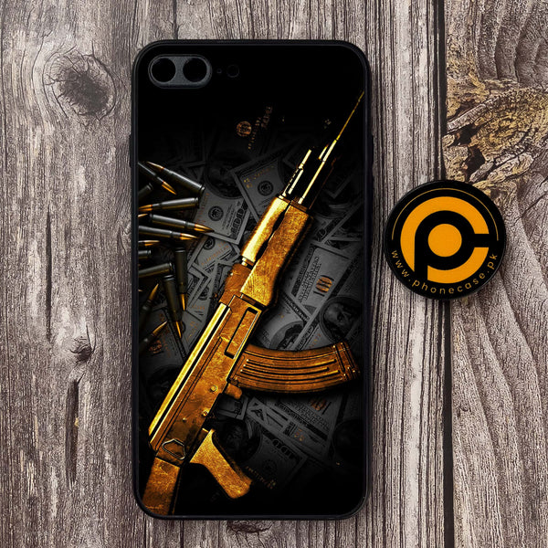 iPhone 7  / 8    - Dollar Design 6 - Premium Printed Glass soft Bumper shock Proof  Case  CS-36727