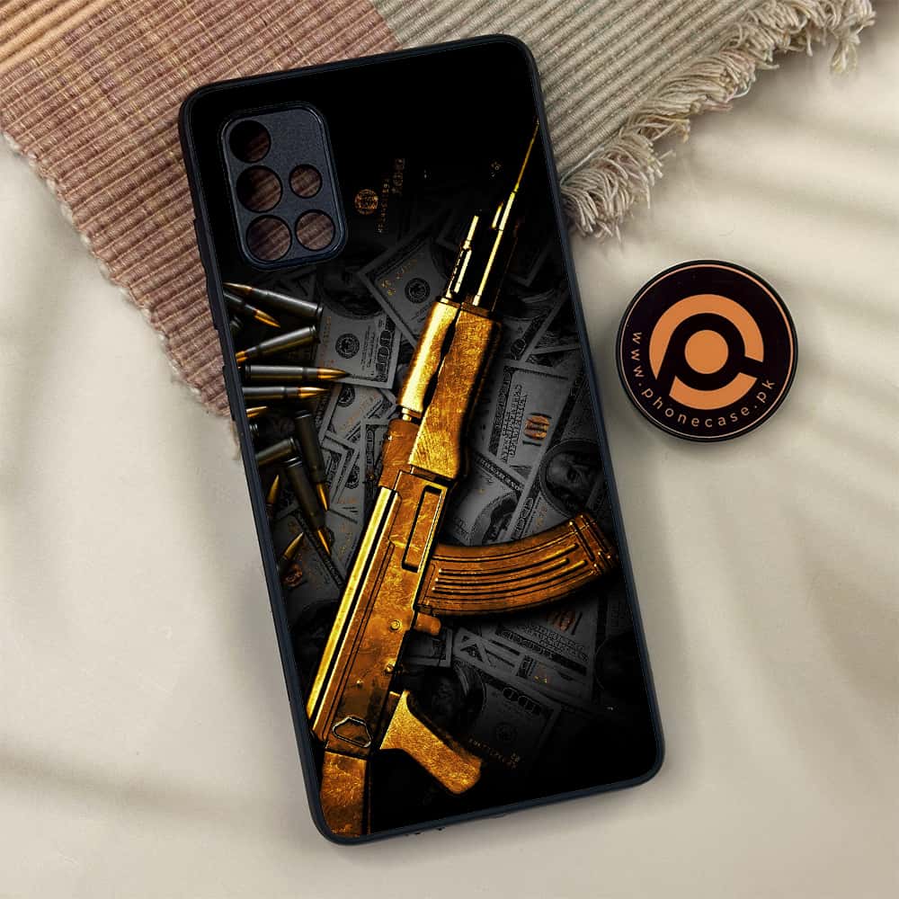 Samsung Galaxy A71 - Dollar Series - Premium Metal Printed soft Bumper shock Proof Case