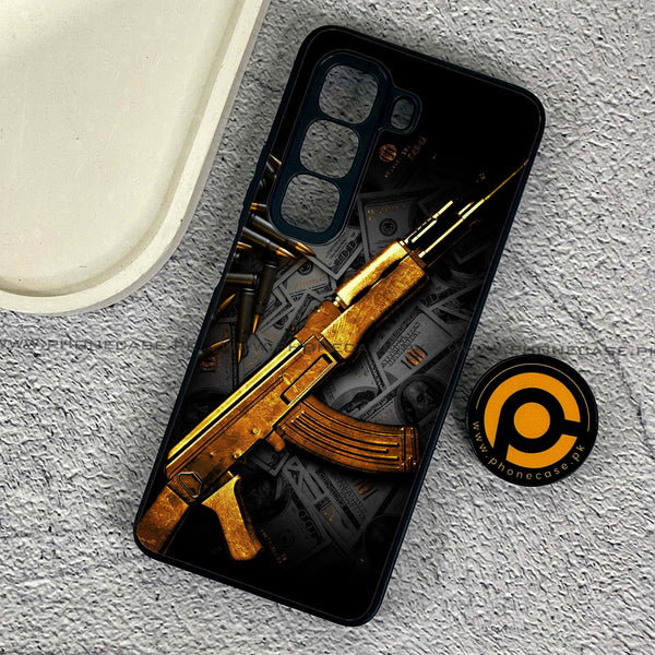 Infinix Hot 50 Pro - Dollar Design 6 - Premium Metal Printed soft Bumper shock Proof Case CS-37062