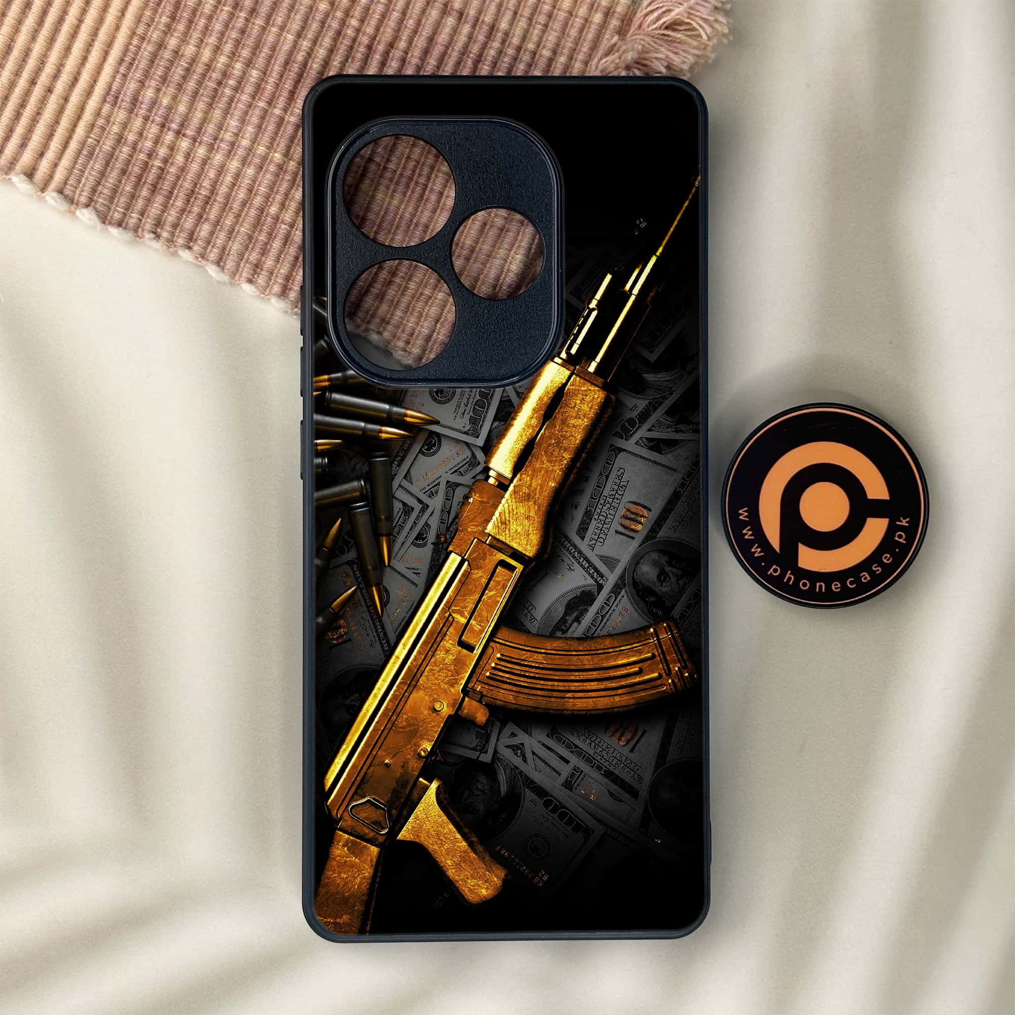 Realme GT 6 - Dollar Series - Premium Metal Printed soft Bumper shock Proof Case