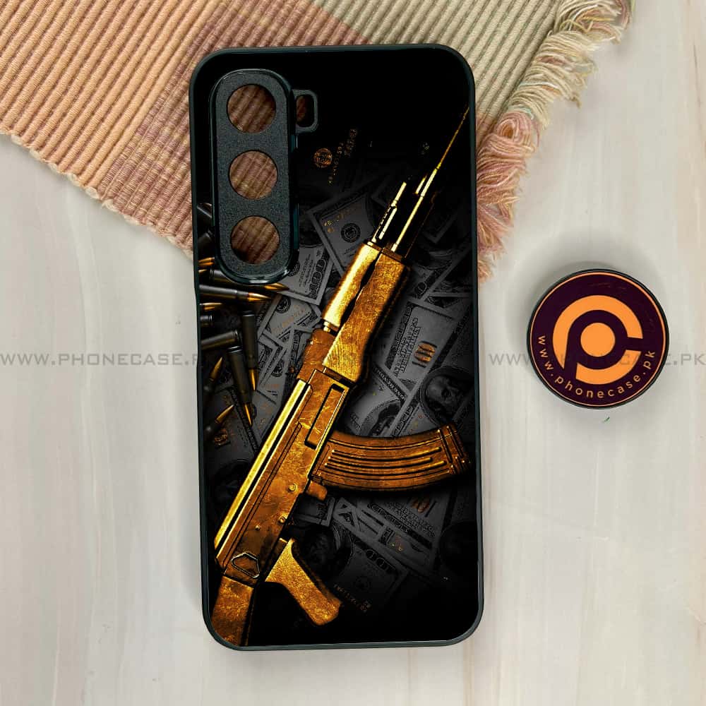 Infinix Hot 60i - Dollar Series - Premium Metal Printed soft Bumper shock Proof Case