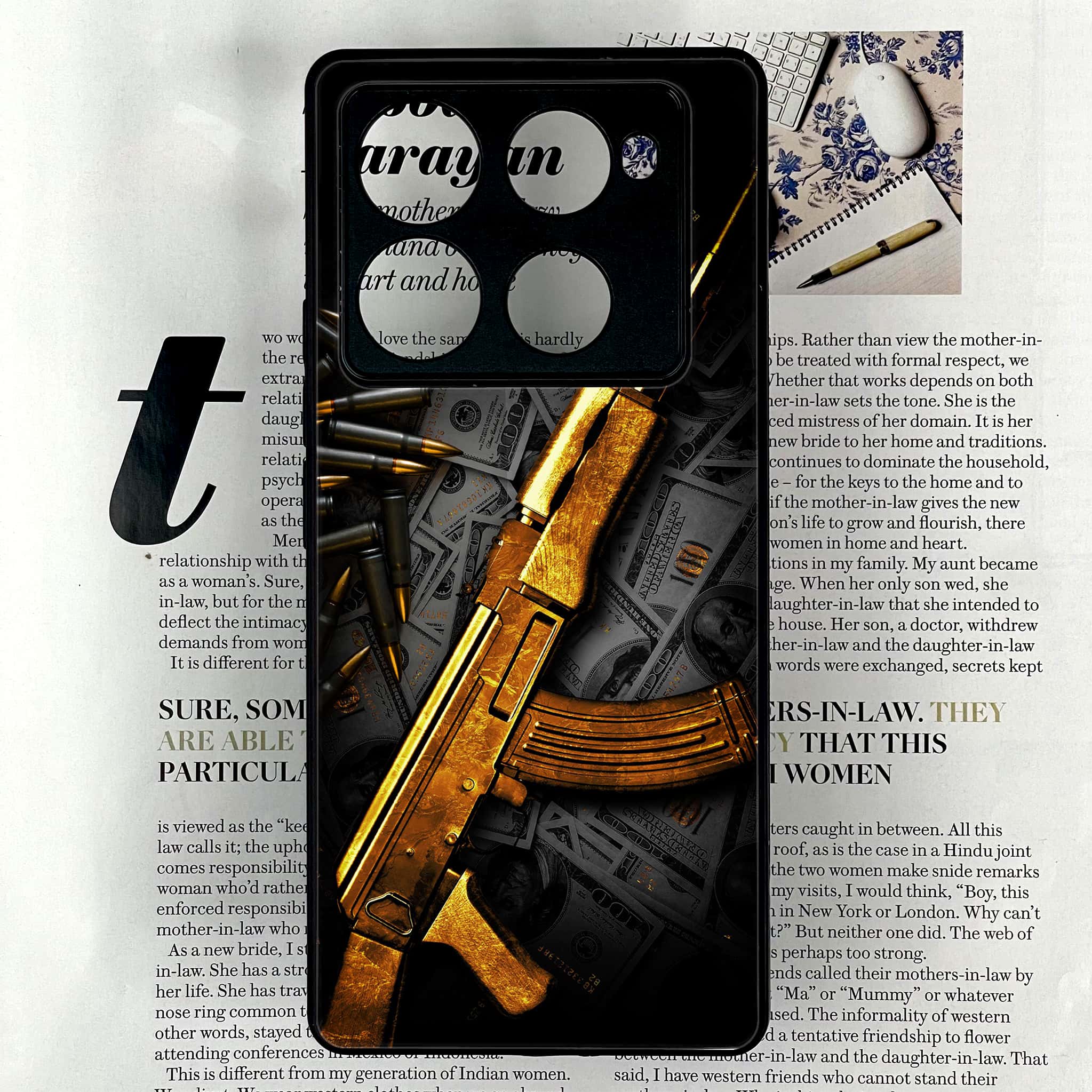 Infinix Note 40 Pro Plus - Dollar Series - Premium Metal Printed soft Bumper shock Proof Case