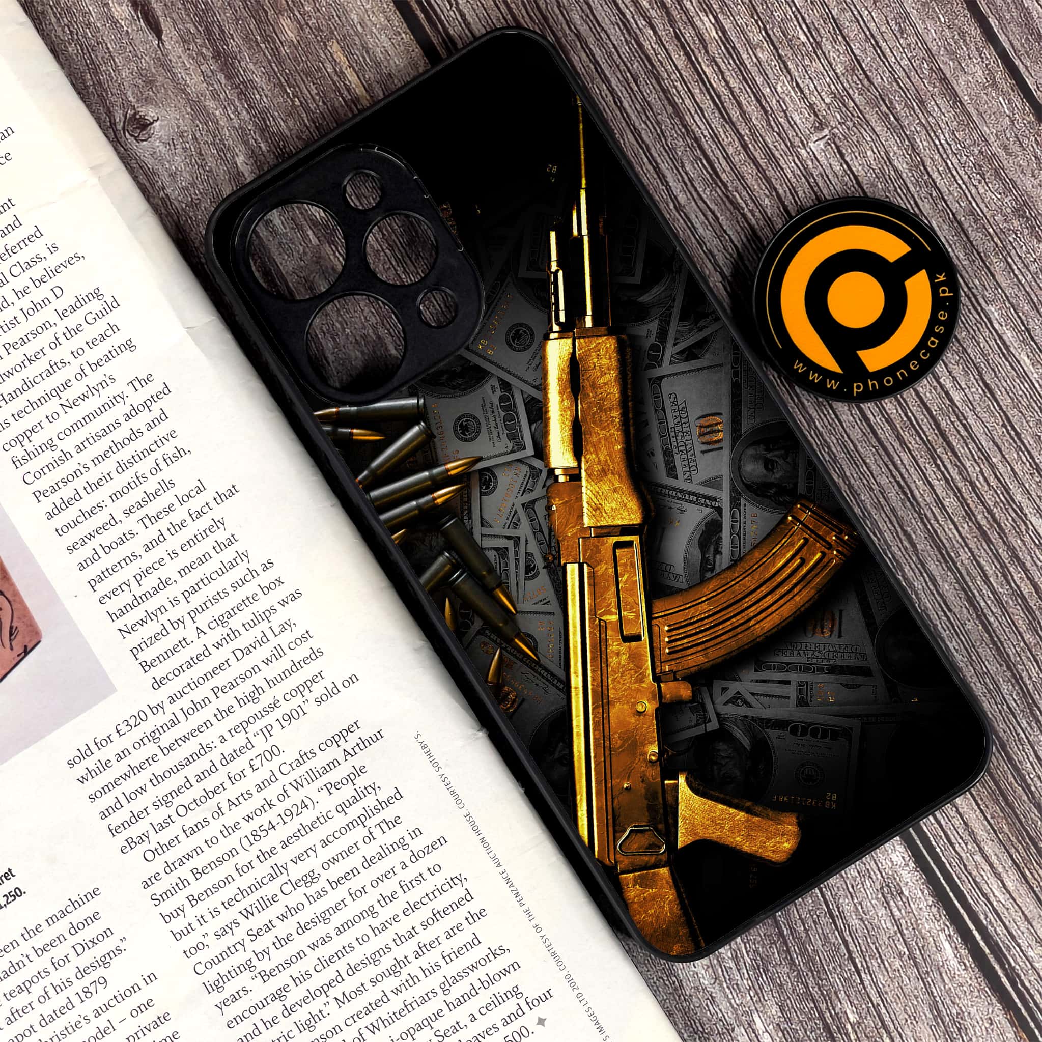 Xiaomi Redmi 12 - Dollar Series - Premium Printed Glass soft Bumper shock Proof Case