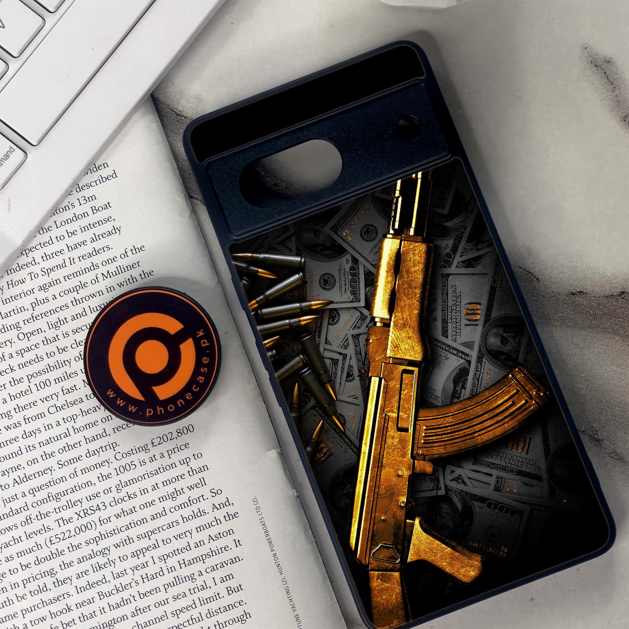 Google Pixel 7 - Dollar Series - Premium Metal Printed soft Bumper Shock Proof Case