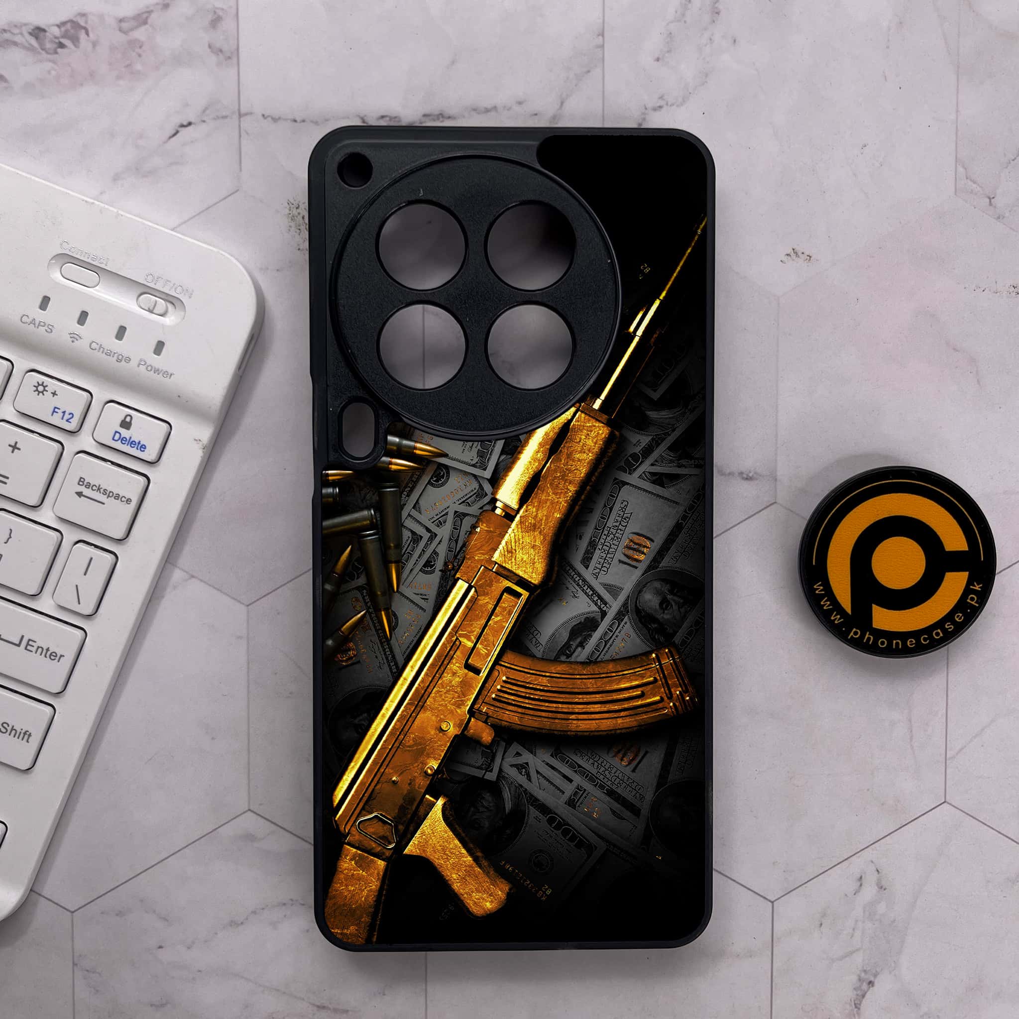 Tecno Camon 30 Premier - Dollar Series - Premium Metal Printed soft Bumper shock Proof Case