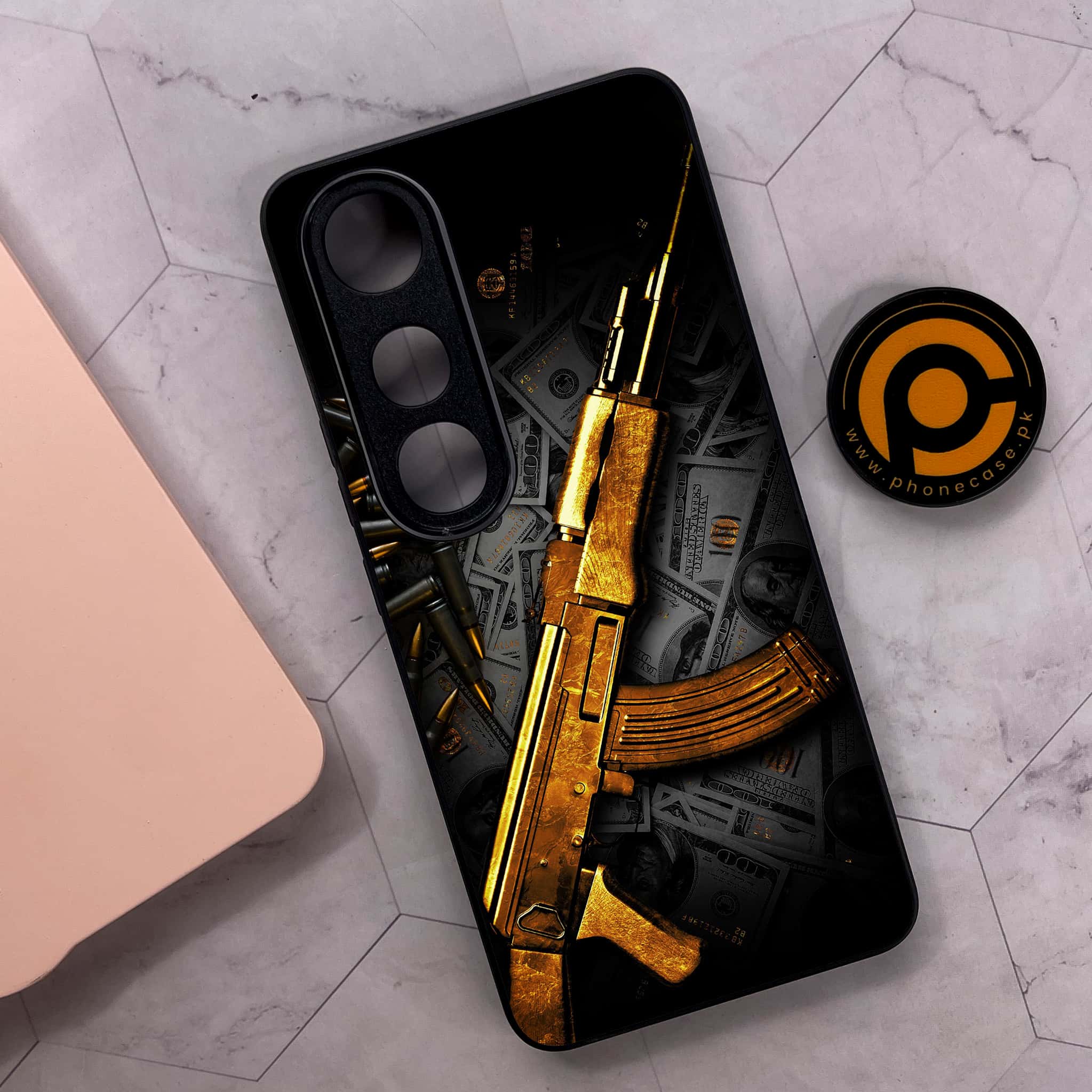 Vivo V50 Lite - Dollar Series - Premium Metal Printed soft Bumper shock Proof Case