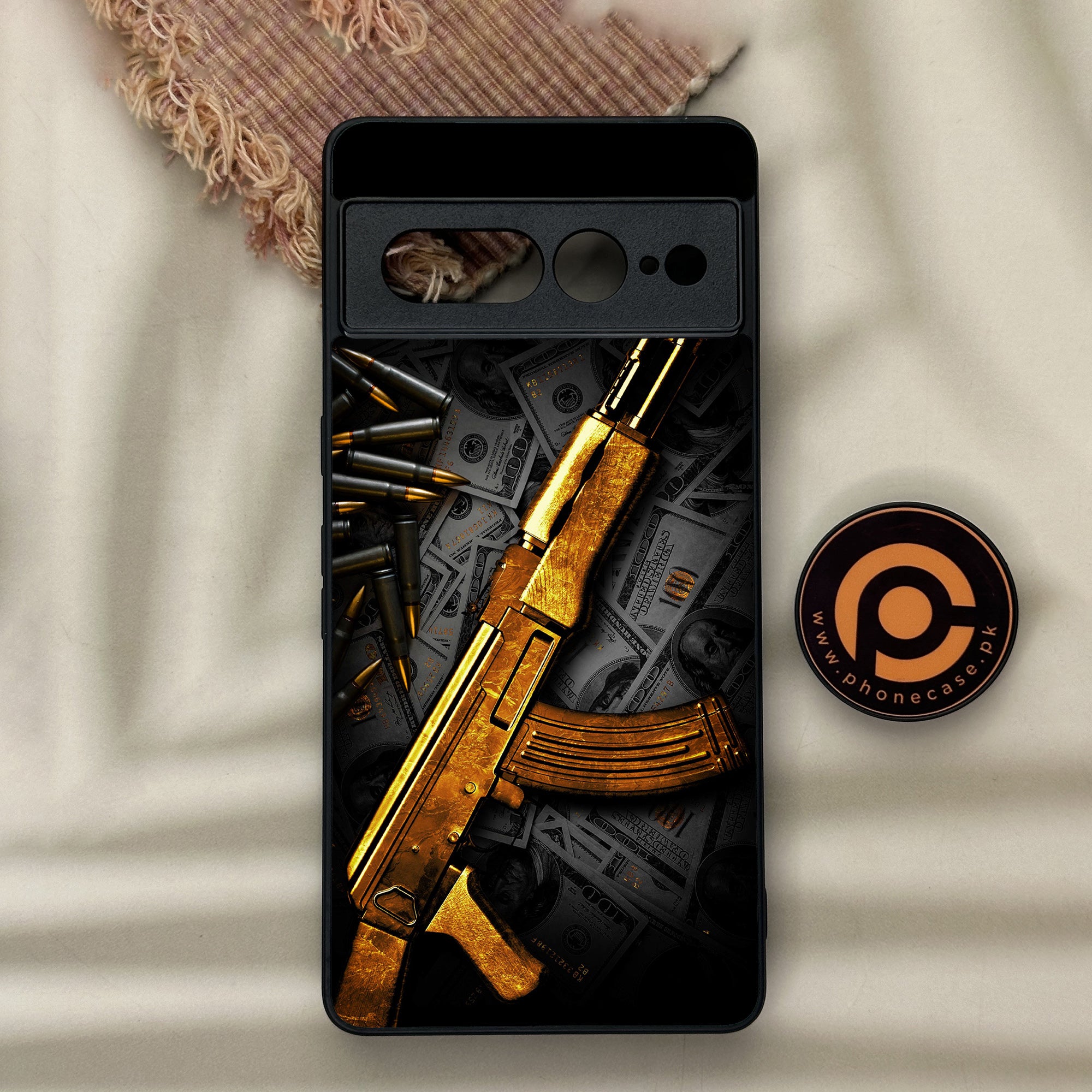 Google Pixel 7 Pro - Dollar Series - Premium Metal Printed soft Bumper Shock Proof Case