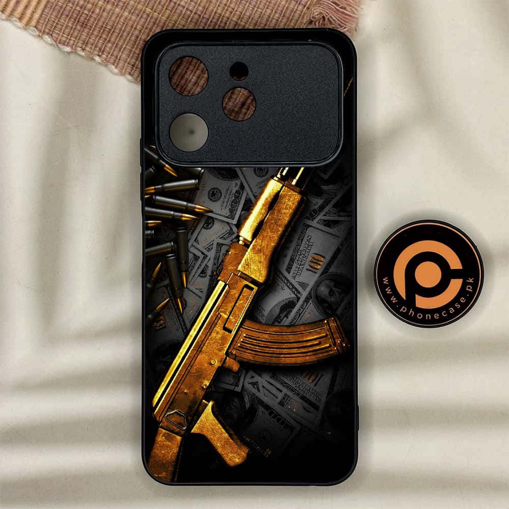 Tecno Spark 40 - Dollar Series - Premium Metal Printed soft Bumper shock Proof Case