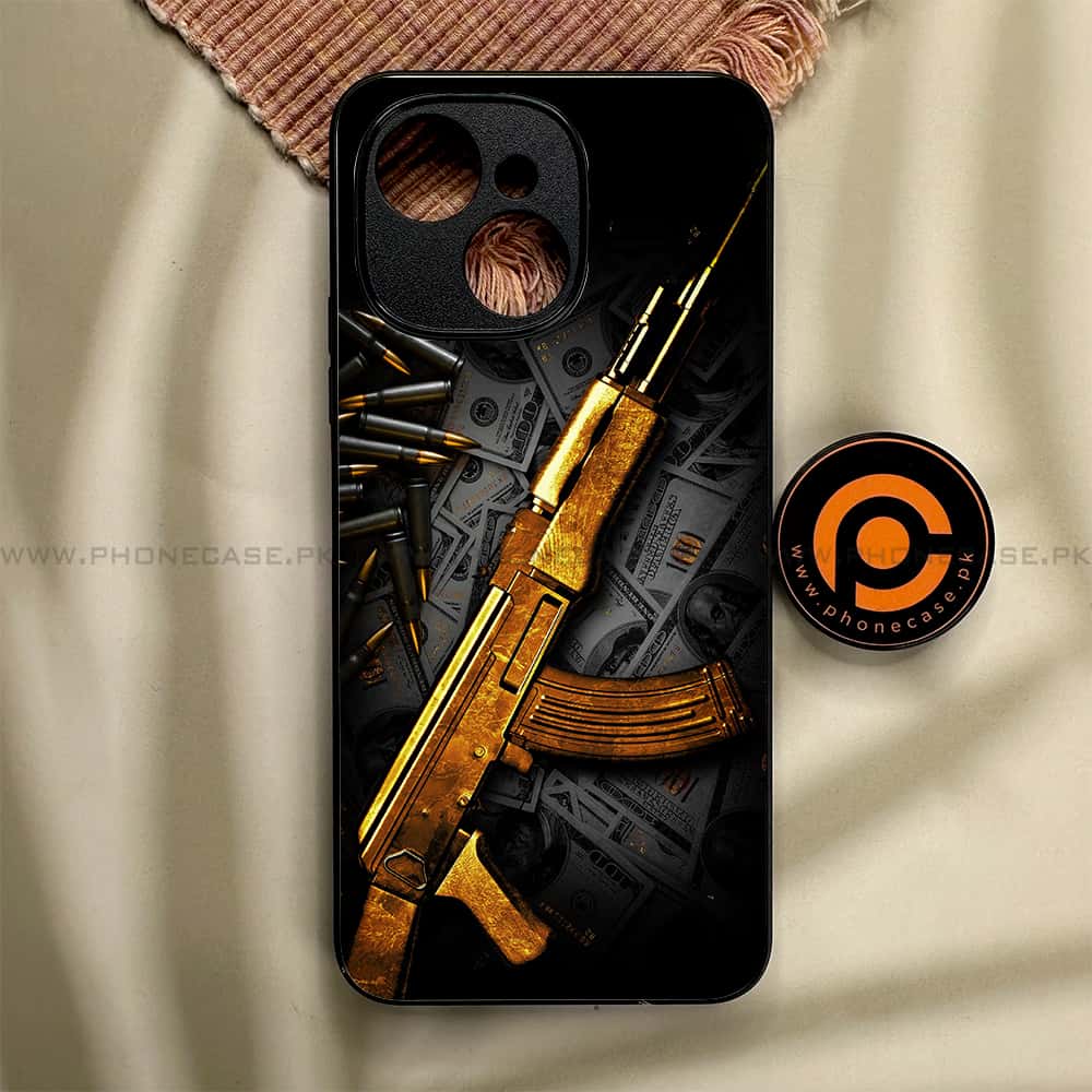Tecno Spark 40C - Dollar Series - Premium Metal Printed soft Bumper shock Proof Case