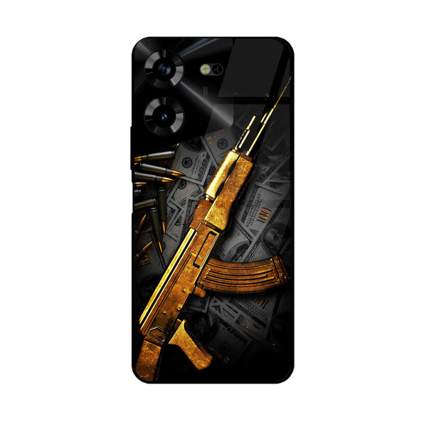 Tecno Pova 5 - Dollar Design 6 - Premium Printed Glass soft Bumper shock Proof Case CS-34960