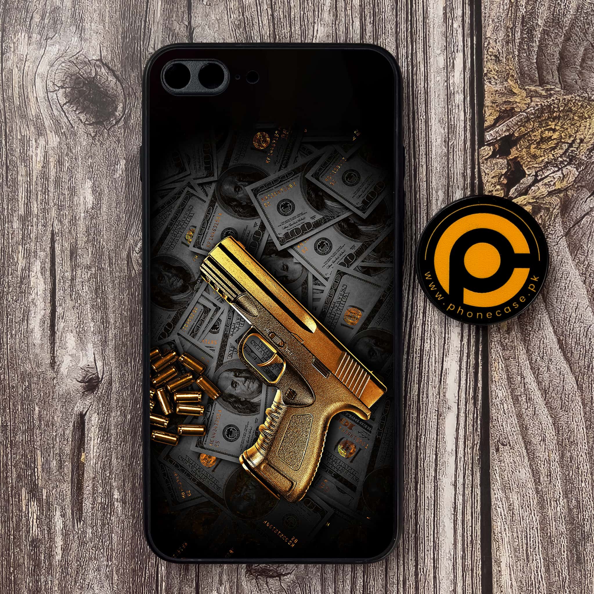 iPhone 7 Plus - Dollar Series - Premium Metal Printed soft Bumper shock Proof Case