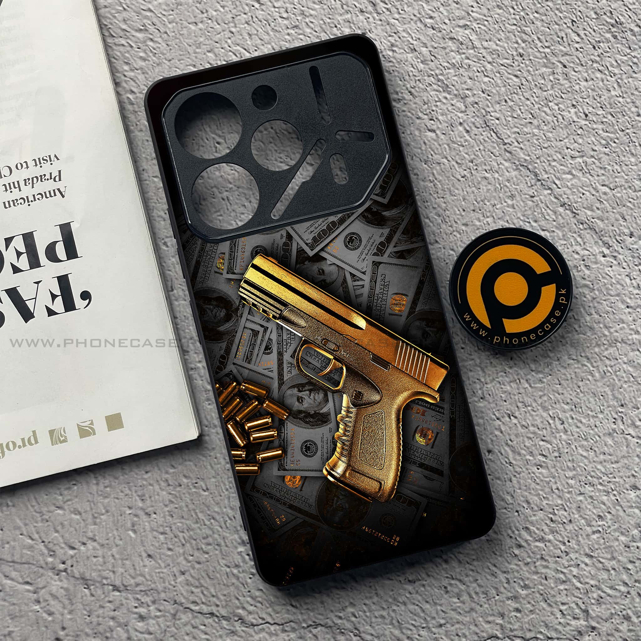 Tecno Pova 6 - Dollar Series - Premium Metal  Printed soft Bumper shock Proof Case