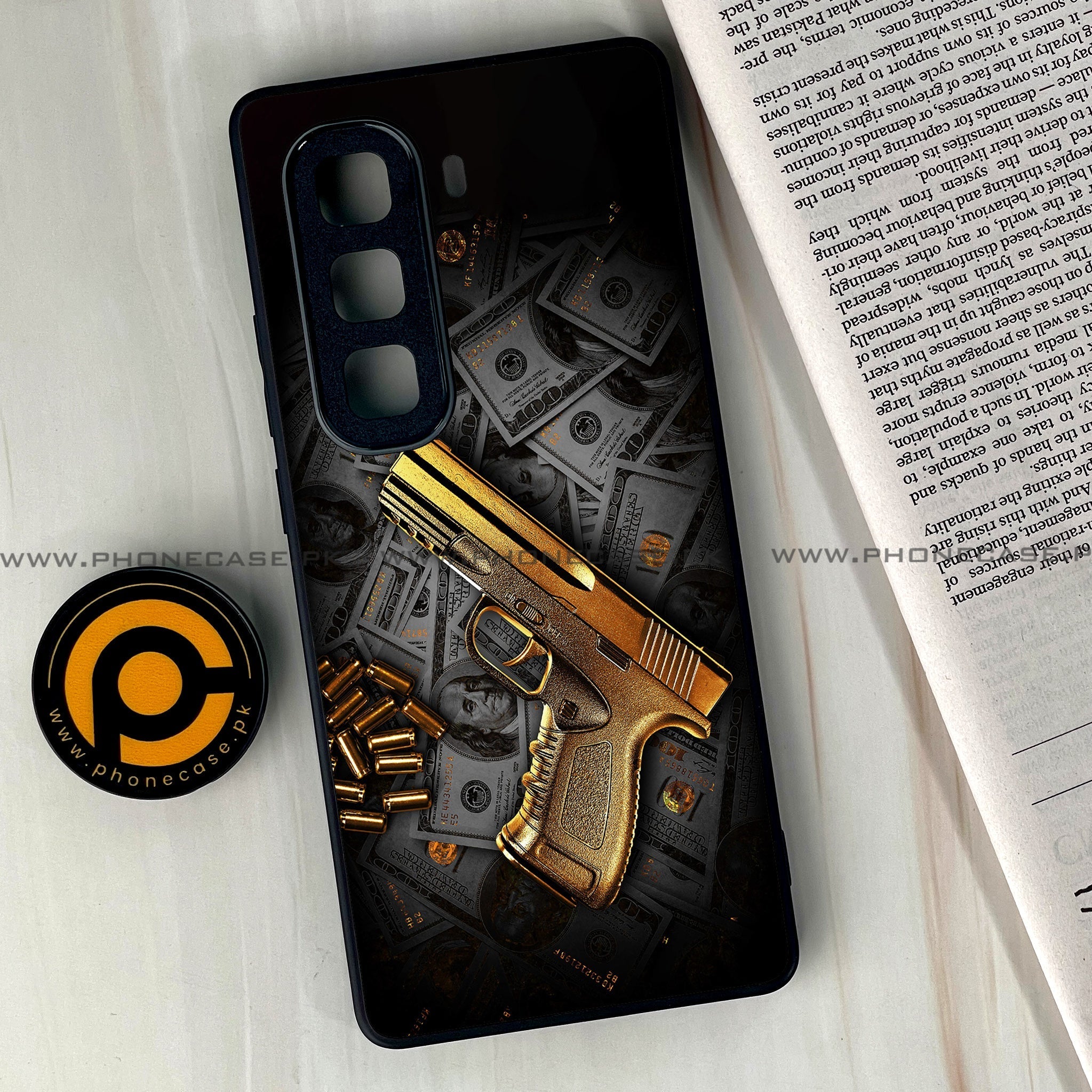 Infinix Hot 60  - Dollar Series - Premium Metal Printed soft Bumper shock Proof Case