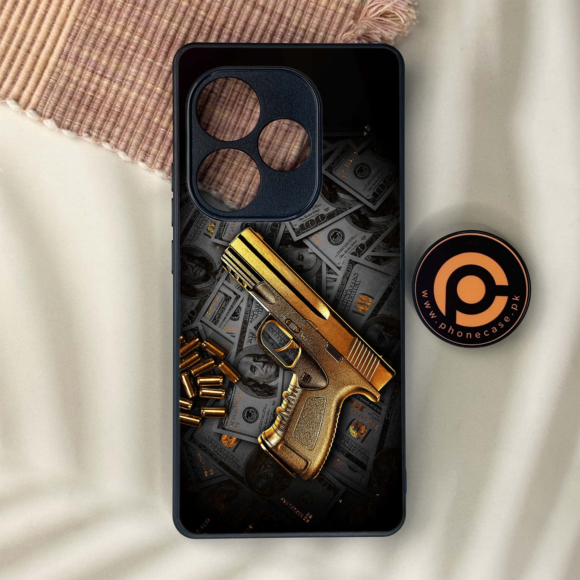 Realme GT 6 - Dollar Series - Premium Metal Printed soft Bumper shock Proof Case