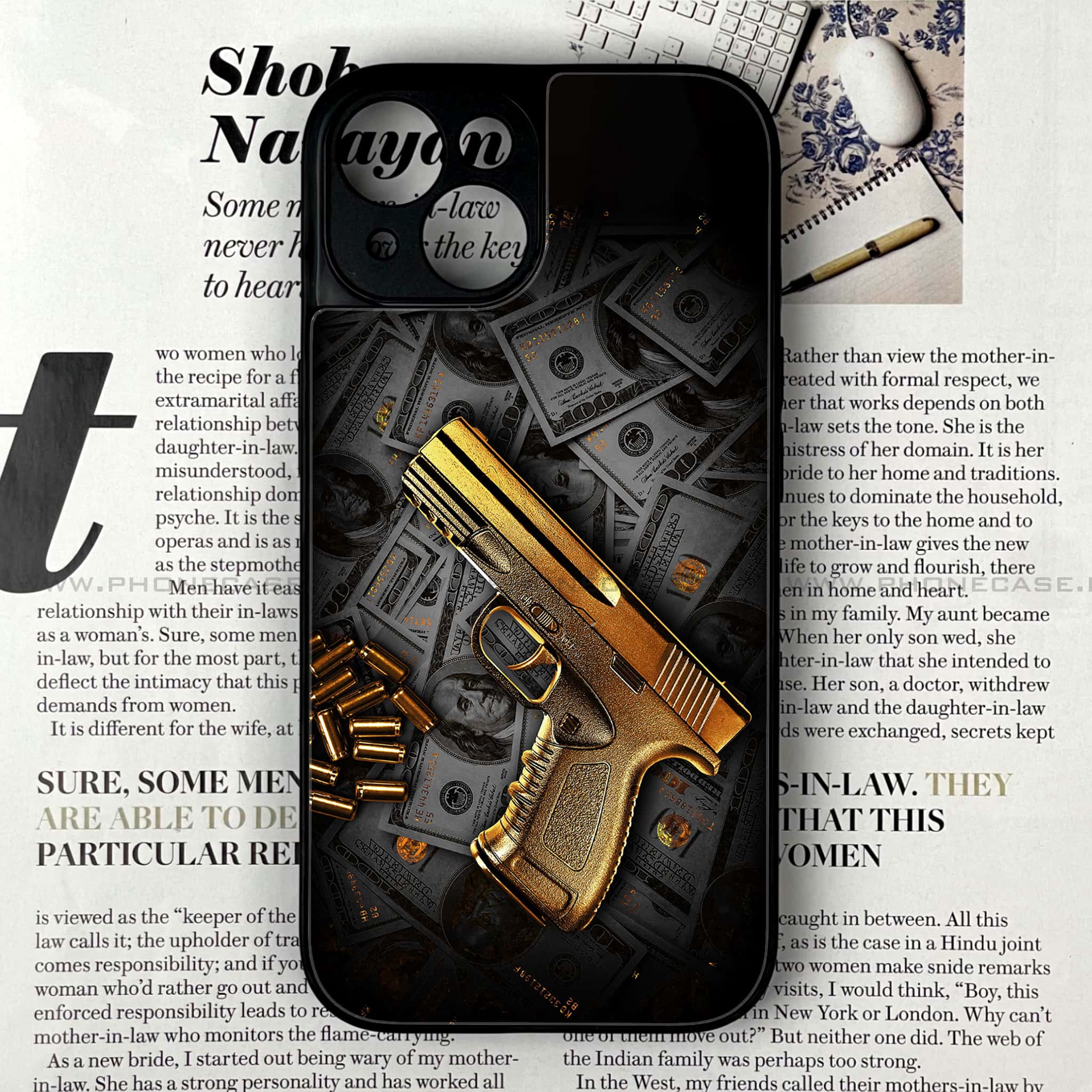 iPhone 14 - Dollar Series - Premium Metal Printed soft Bumper shock Proof Case