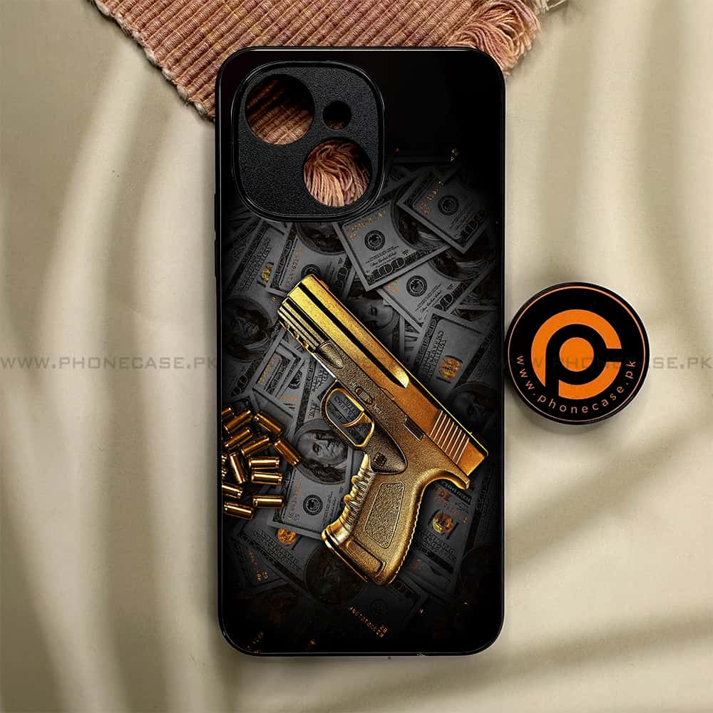 Tecno Spark 40C - Dollar Series - Premium Metal Printed soft Bumper shock Proof Case