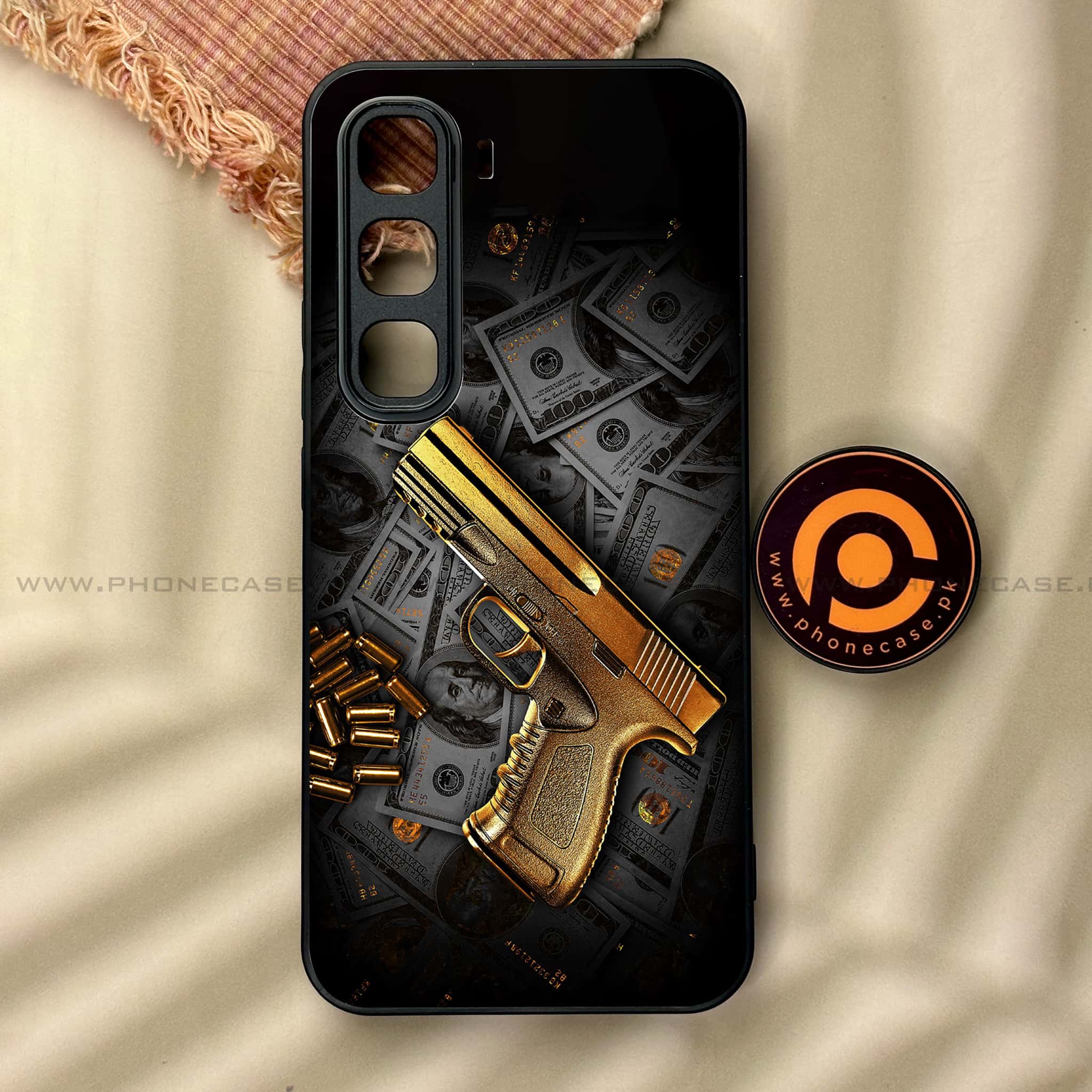 Infinix Hot 60 Pro - Dollar Series - Premium Metal Printed soft Bumper shock Proof Case