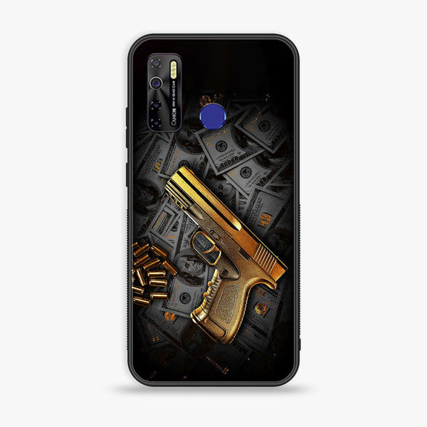 Tecno Camon 15 - Dollar Design 7- Premium Printed Glass soft Bumper shock Proof Case CS-13019