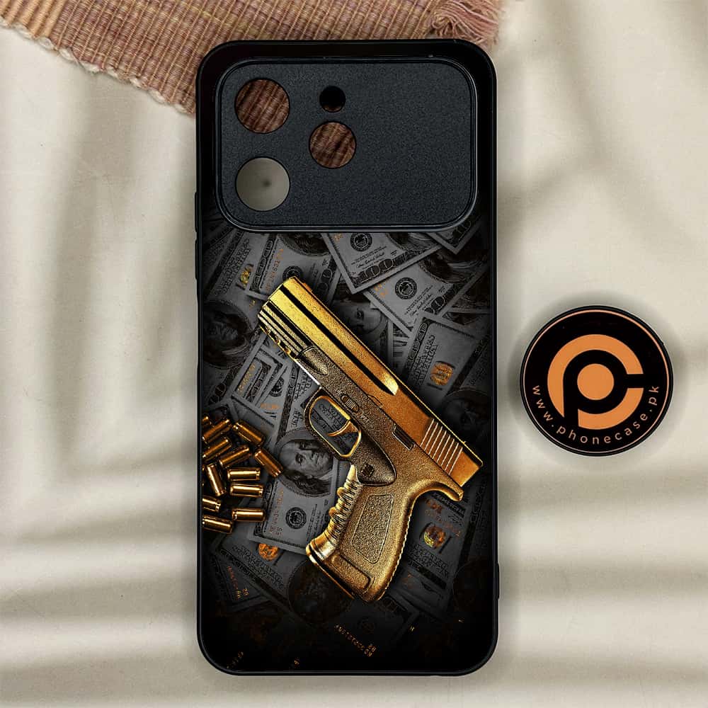 Tecno Spark 40 - Dollar Series - Premium Metal Printed soft Bumper shock Proof Case