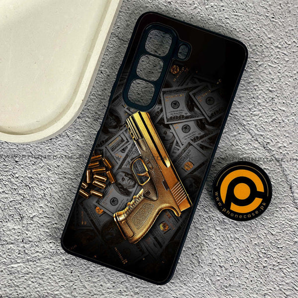 Infinix Hot 50 Pro - Dollar Design 7 - Premium Metal Printed soft Bumper shock Proof Case CS-34924