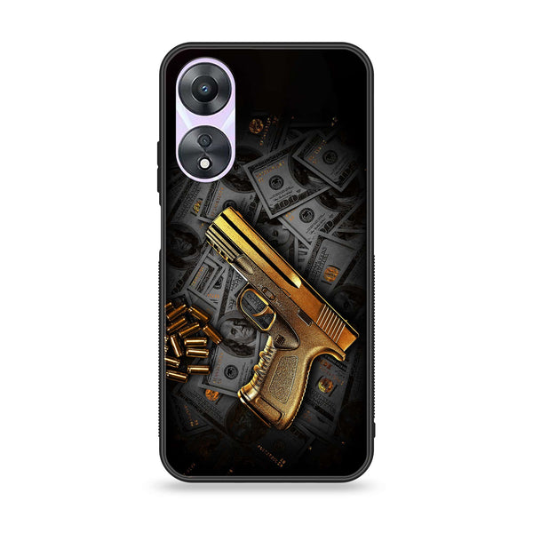 Oppo A78 4G - Dollar Design 7 - Premium Printed Glass soft Bumper shock Proof Case CS-43565