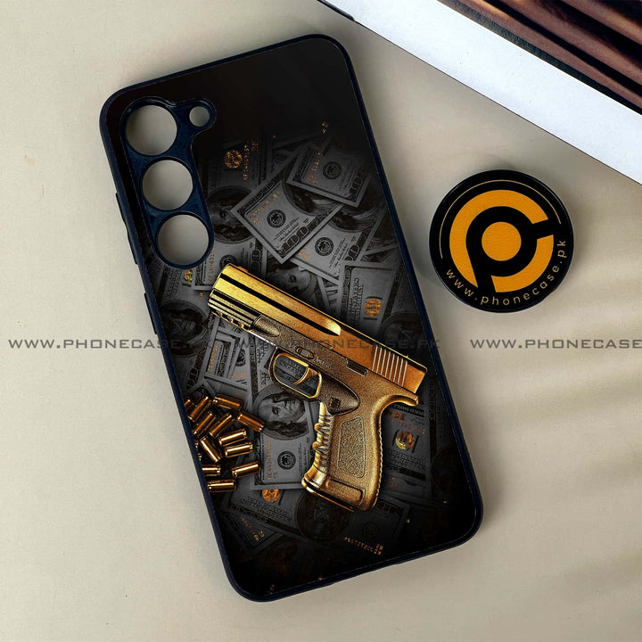 Samsung Galaxy S23 - Dollar Design 7- Premium Metal Printed soft Bumper shock Proof Case CS-47274