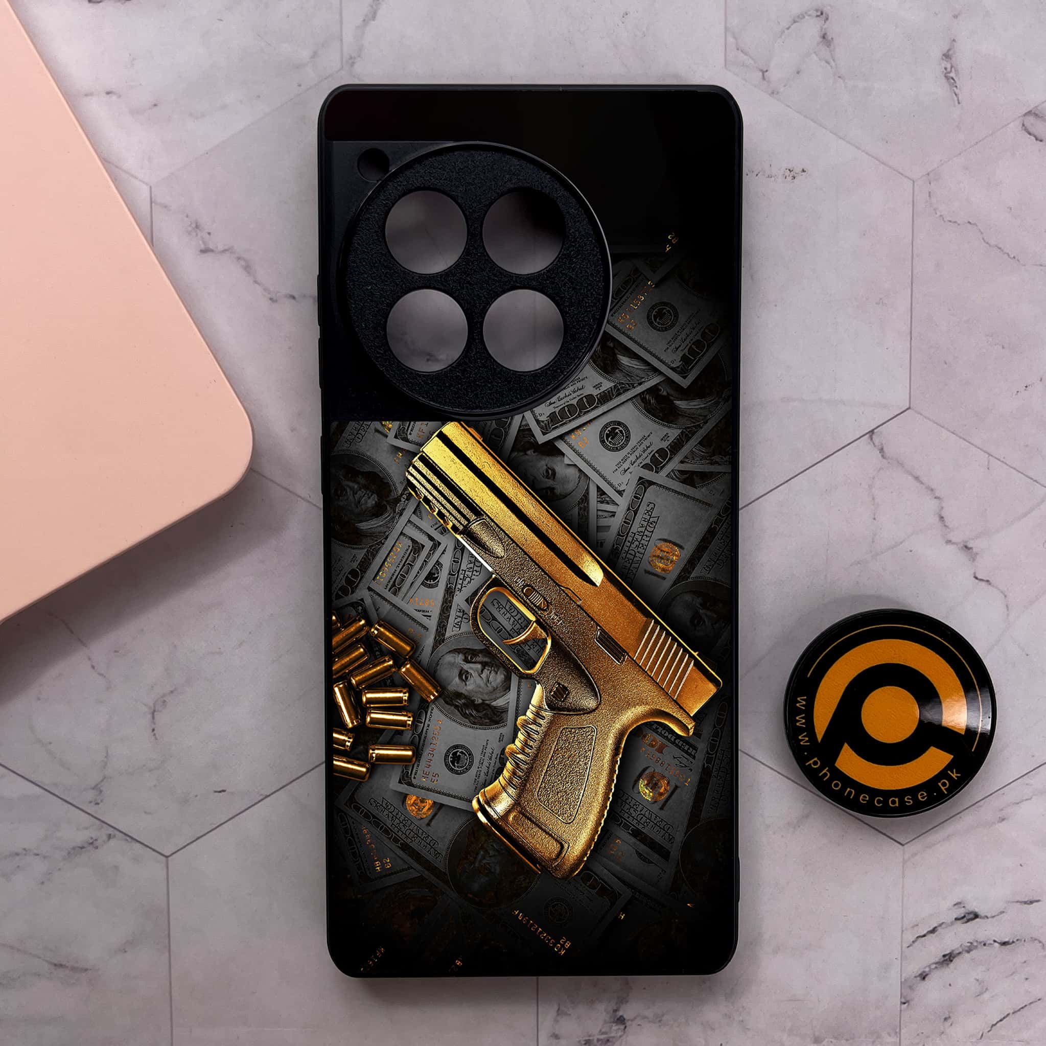 OnePlus 12R - Dollar Series - Premium Metal Printed soft Bumper shock Proof Case