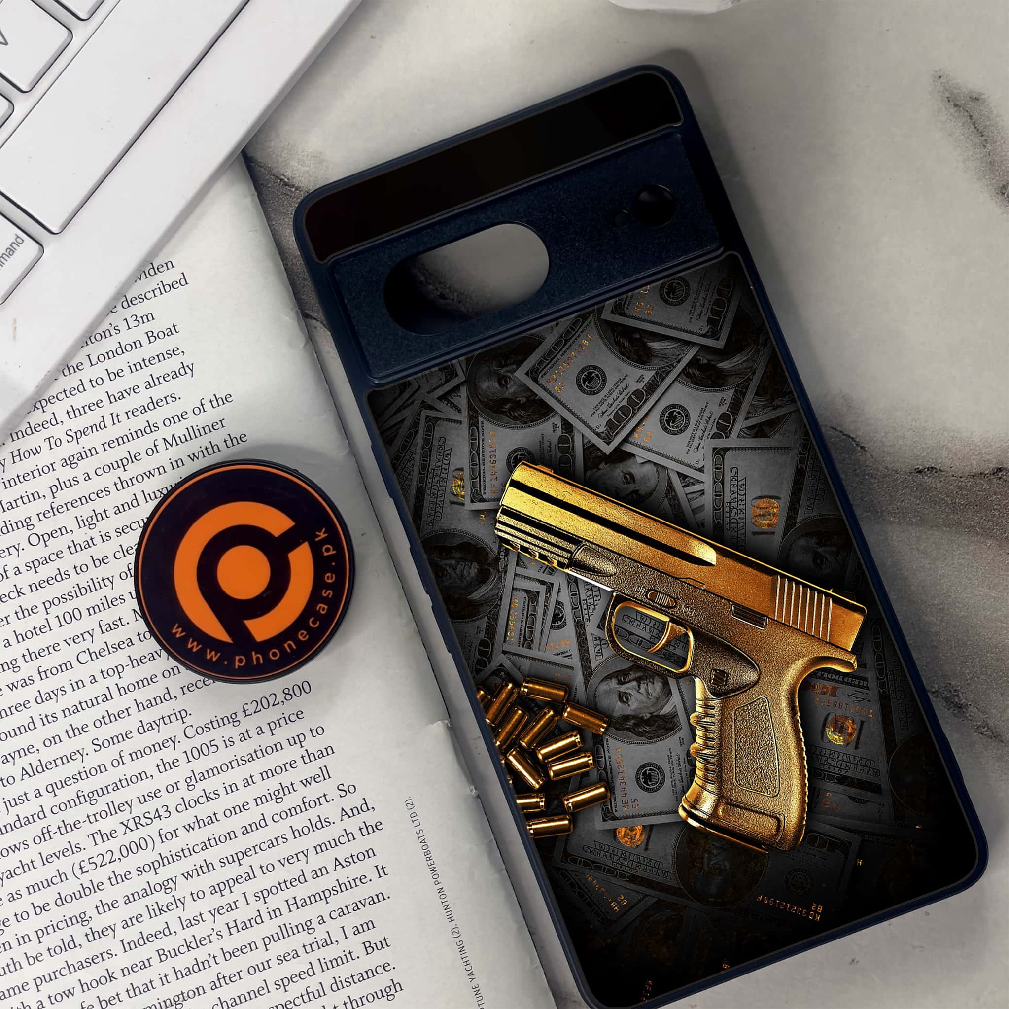 Google Pixel 7 - Dollar Series - Premium Metal Printed soft Bumper Shock Proof Case
