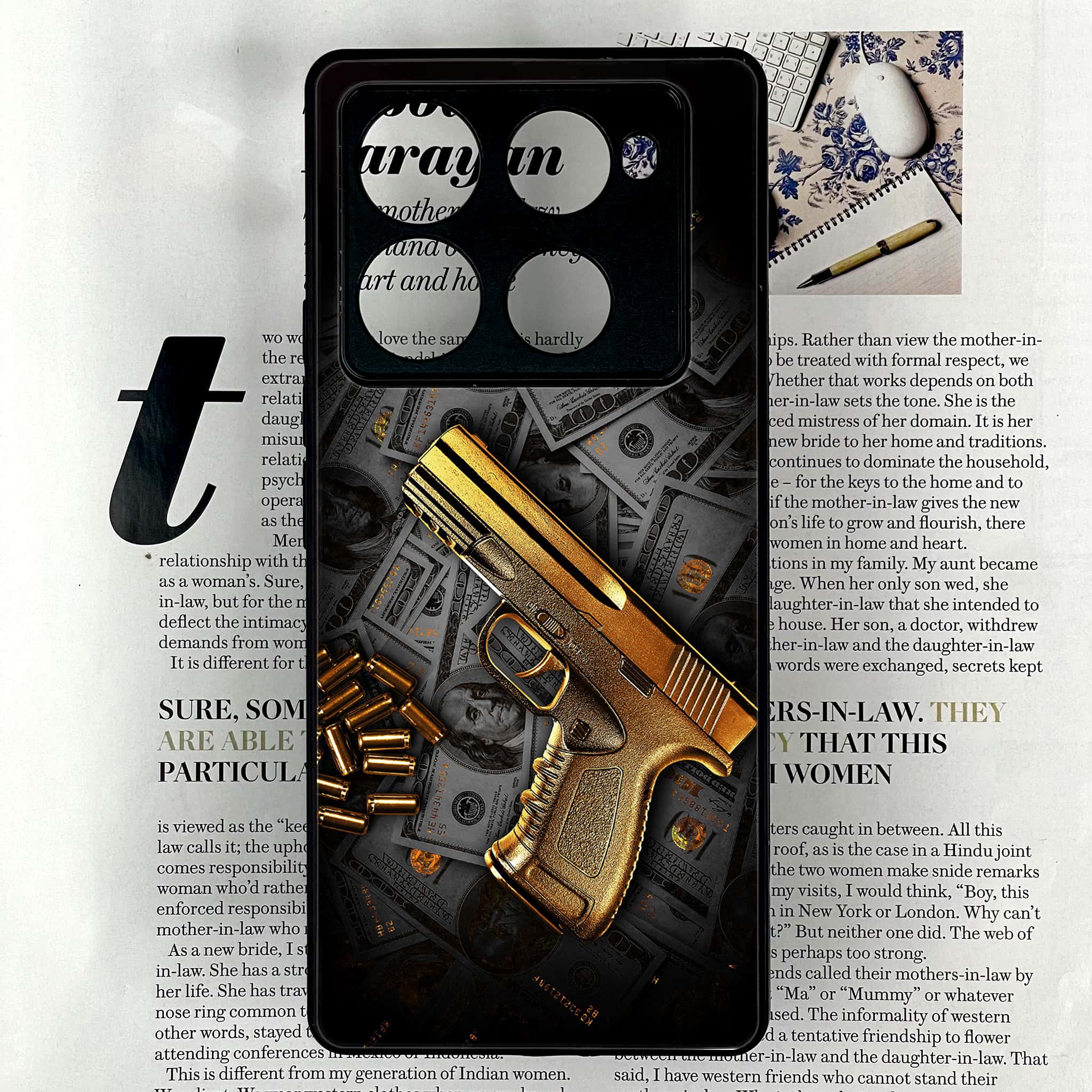 Infinix Note 40 Pro Plus - Dollar Series - Premium Metal Printed soft Bumper shock Proof Case