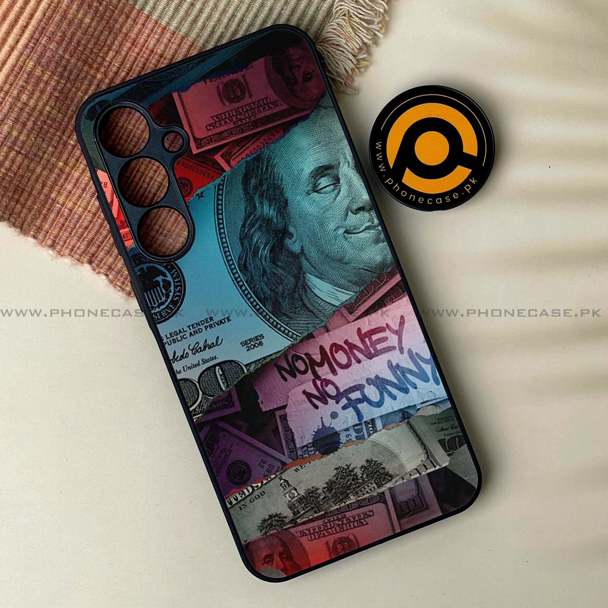 Samsung Galaxy S24 - Dollar Series - Premium Printed Glass soft Bumper shock Proof Case