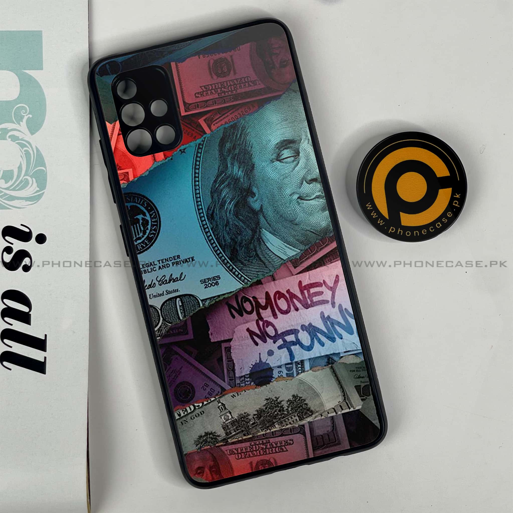 Samsung Galaxy A51 Dollar Series Premium Printed Glass soft Bumper shock Proof Case