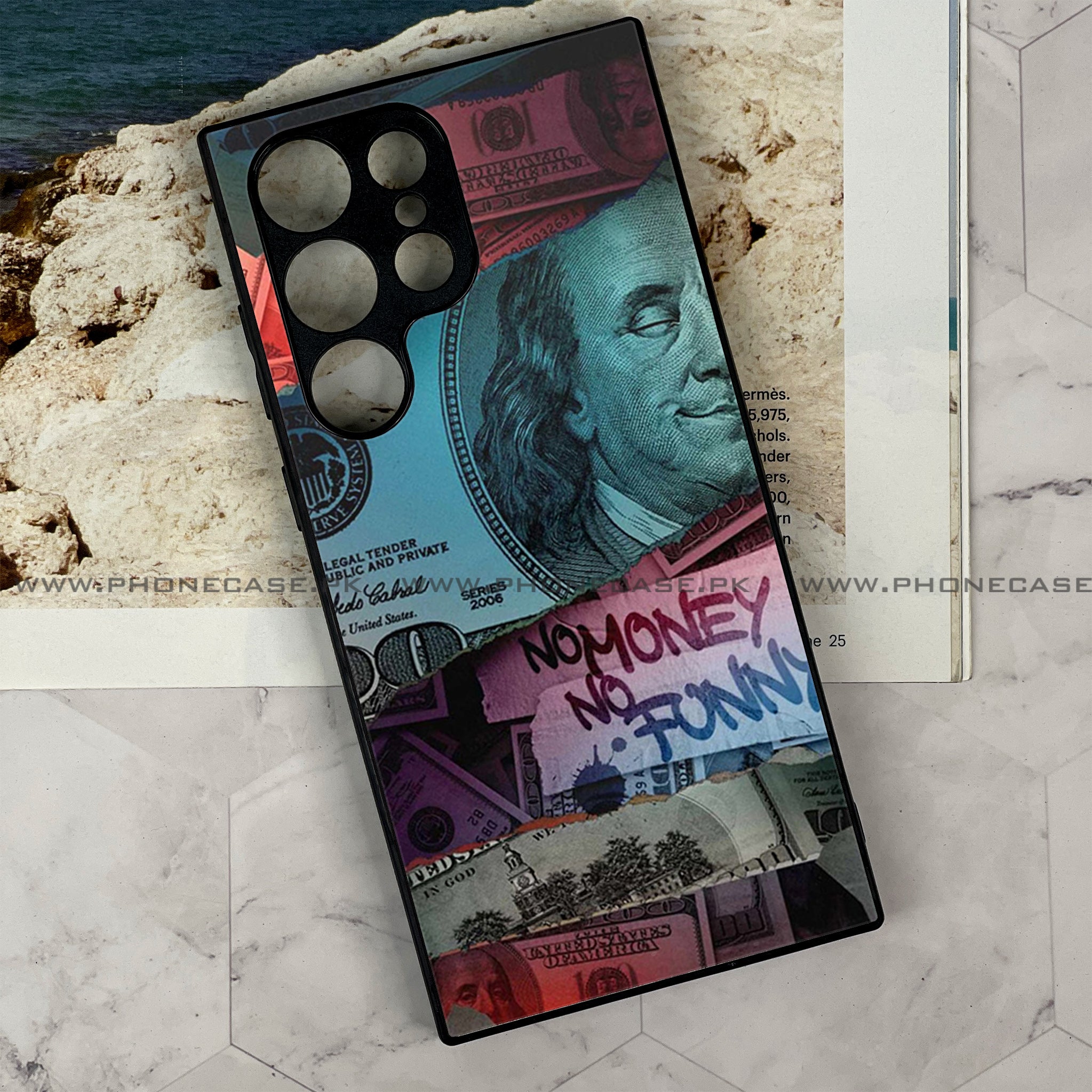 Galaxy S21 Ultra - Dollar series - Premium Metal Printed soft Bumper shock Proof Case