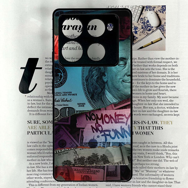Infinix Note 40 Pro 4G - Dollar Design 8  - Premium Printed Glass soft Bumper shock Proof Case CS-30374
