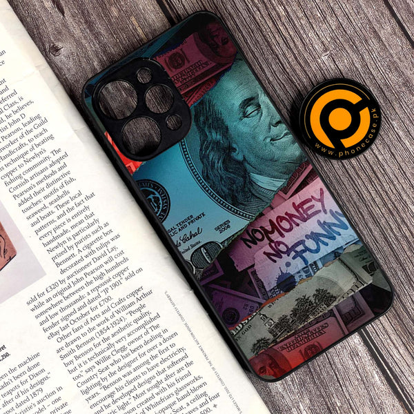 Xiaomi Redmi 12 - Dollar Series - Premium Printed Glass soft Bumper shock Proof Case