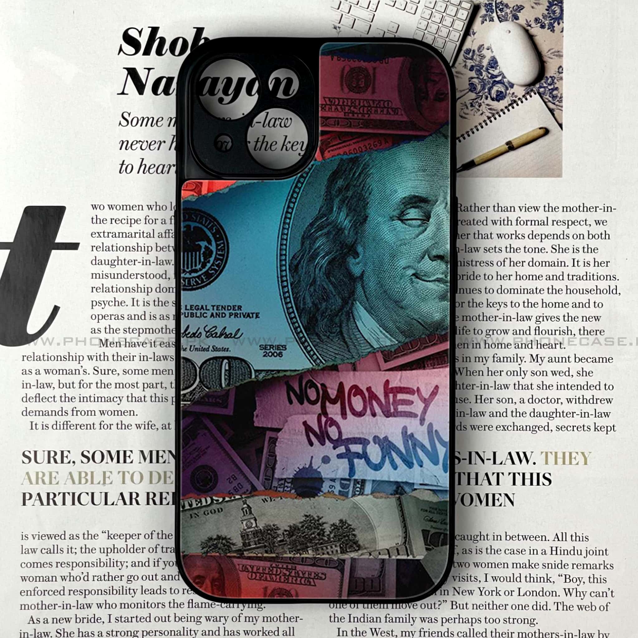 iPhone 14 - Dollar Series - Premium Metal Printed soft Bumper shock Proof Case