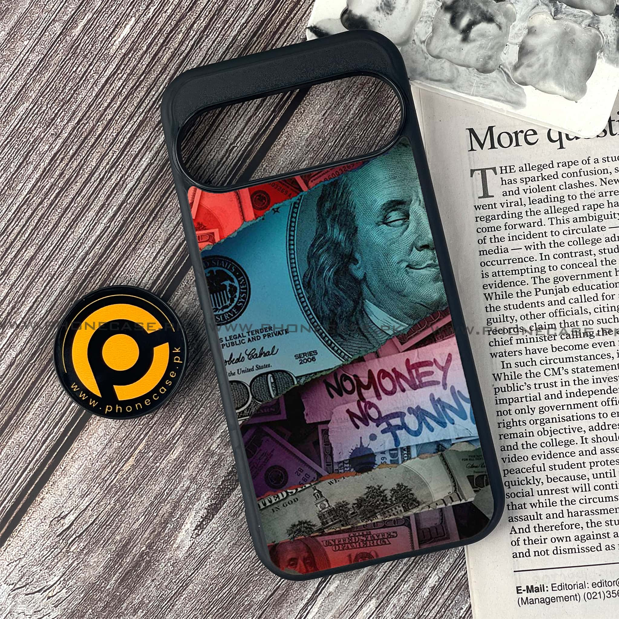 Google Pixel 9 - Dollar Series - Premium Printed Glass soft Bumper shock Proof Case