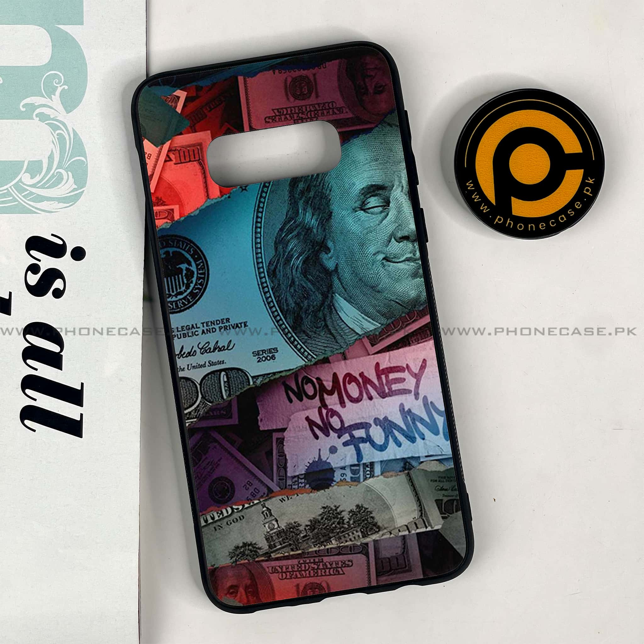 Galaxy S10e - Dollar Series - Premium Printed Glass soft Bumper shock Proof Case