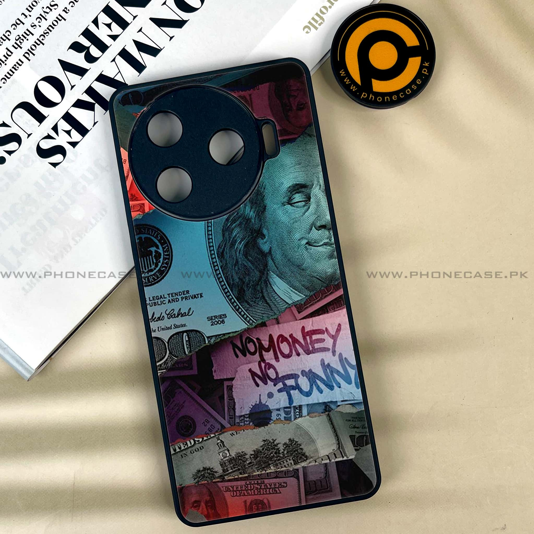 Tecno Camon 30 Pro - Dollar Series - Premium Printed Glass soft Bumper shock Proof Case