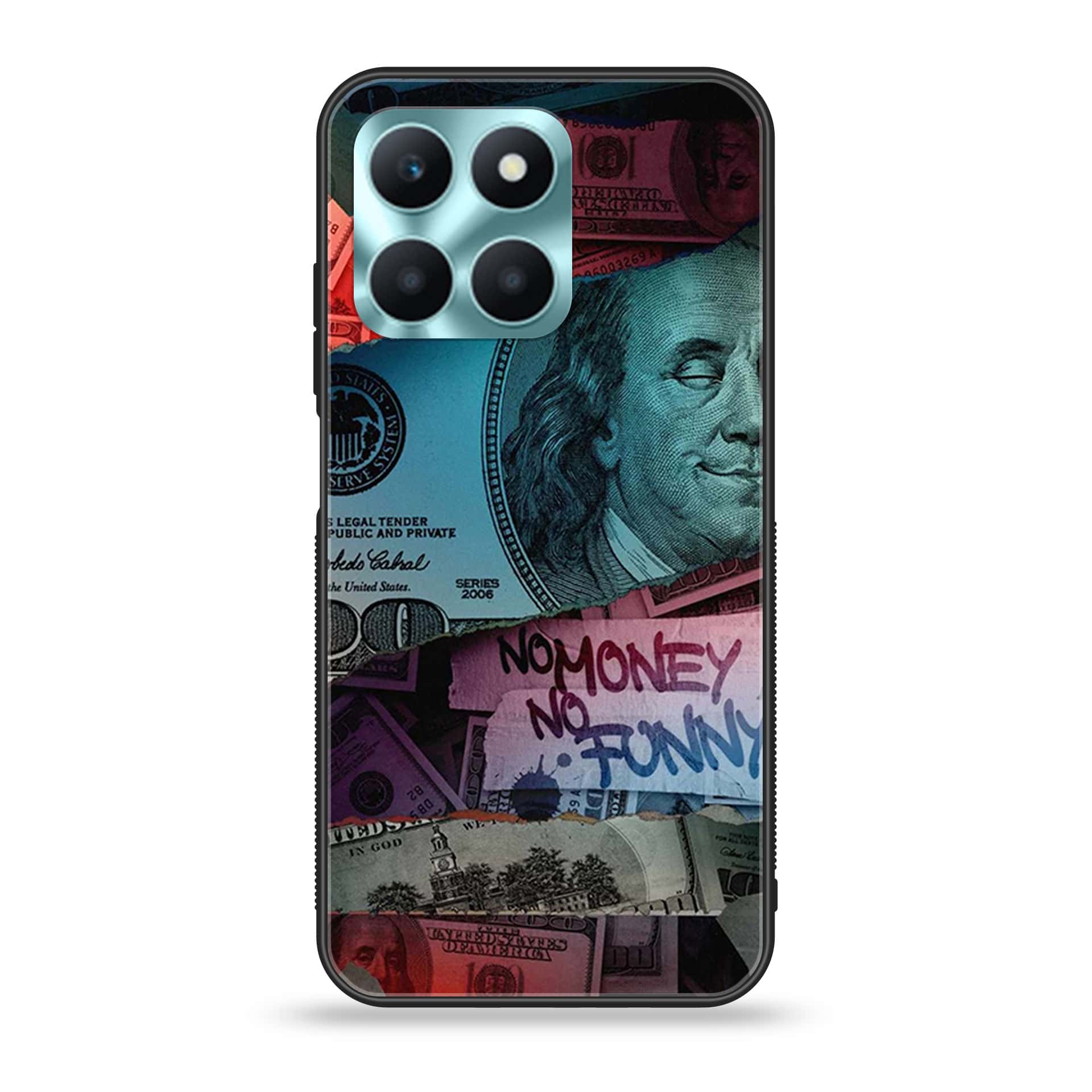 Honor X6a - Dollar Series - Premium Printed Glass soft Bumper shock Proof Case