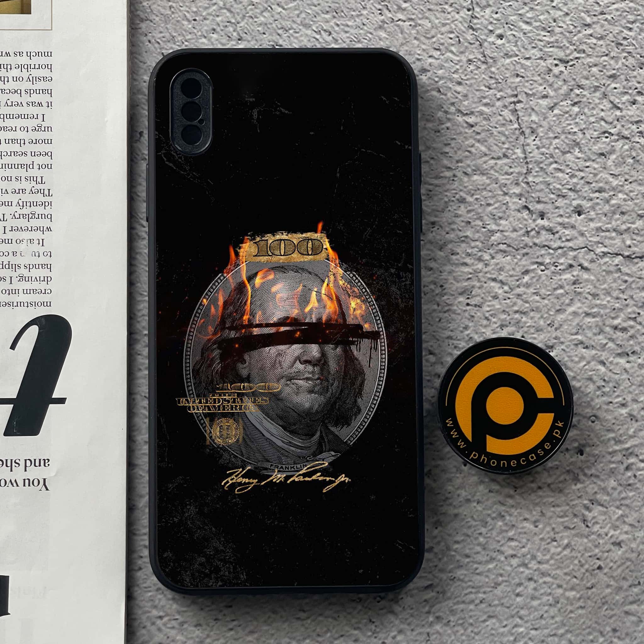 iPhone Xs Max - Dollar Series - Premium Metal Printed soft Bumper shock Proof Case