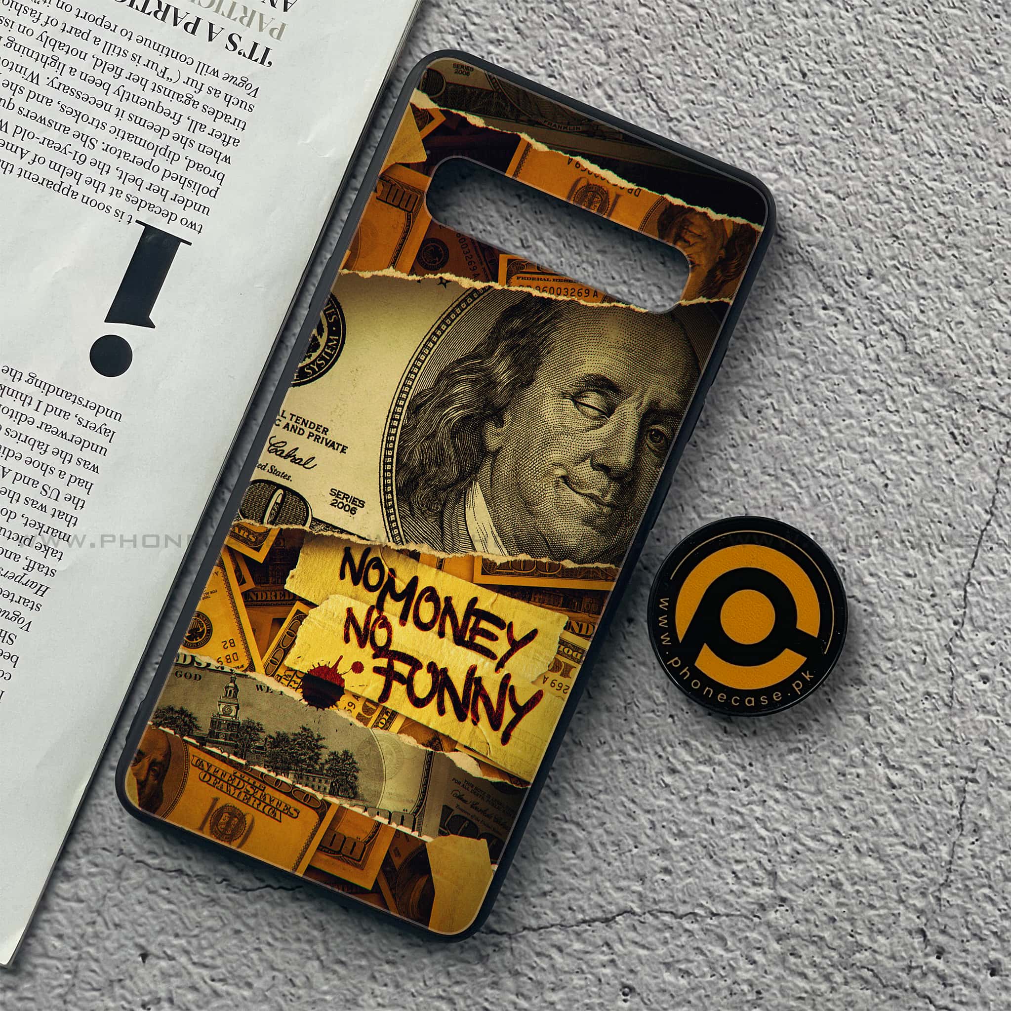 Samsung Galaxy S10 5G  - Dollar Series - Premium Printed Glass soft Bumper shock Proof Case