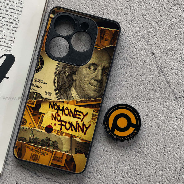 Tecno Spark 20C - Dollar Series - Premium Printed Glass soft Bumper shock Proof Case