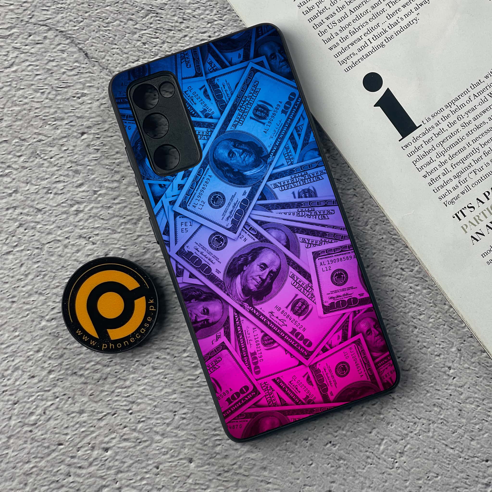 Samsung Galaxy S20 FE Dollar Series Premium Printed Glass soft Bumper shock Proof Case