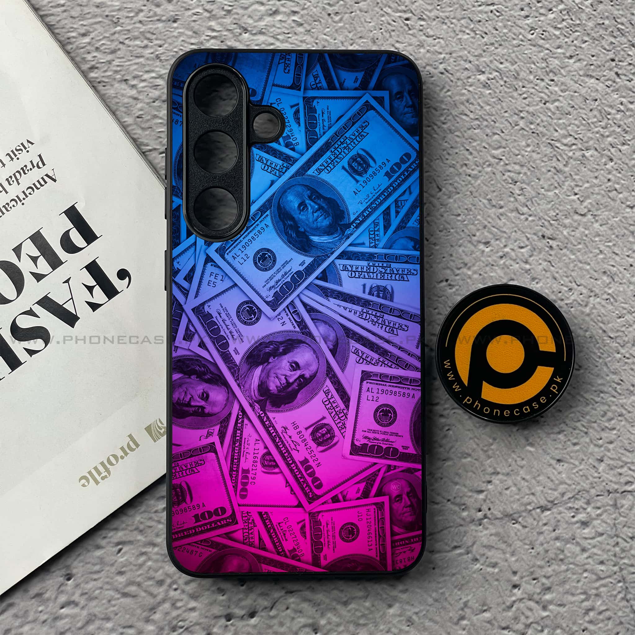 Samsung Galaxy S25 FE - Dollar Series - Premium Metal Printed soft Bumper shock Proof Case