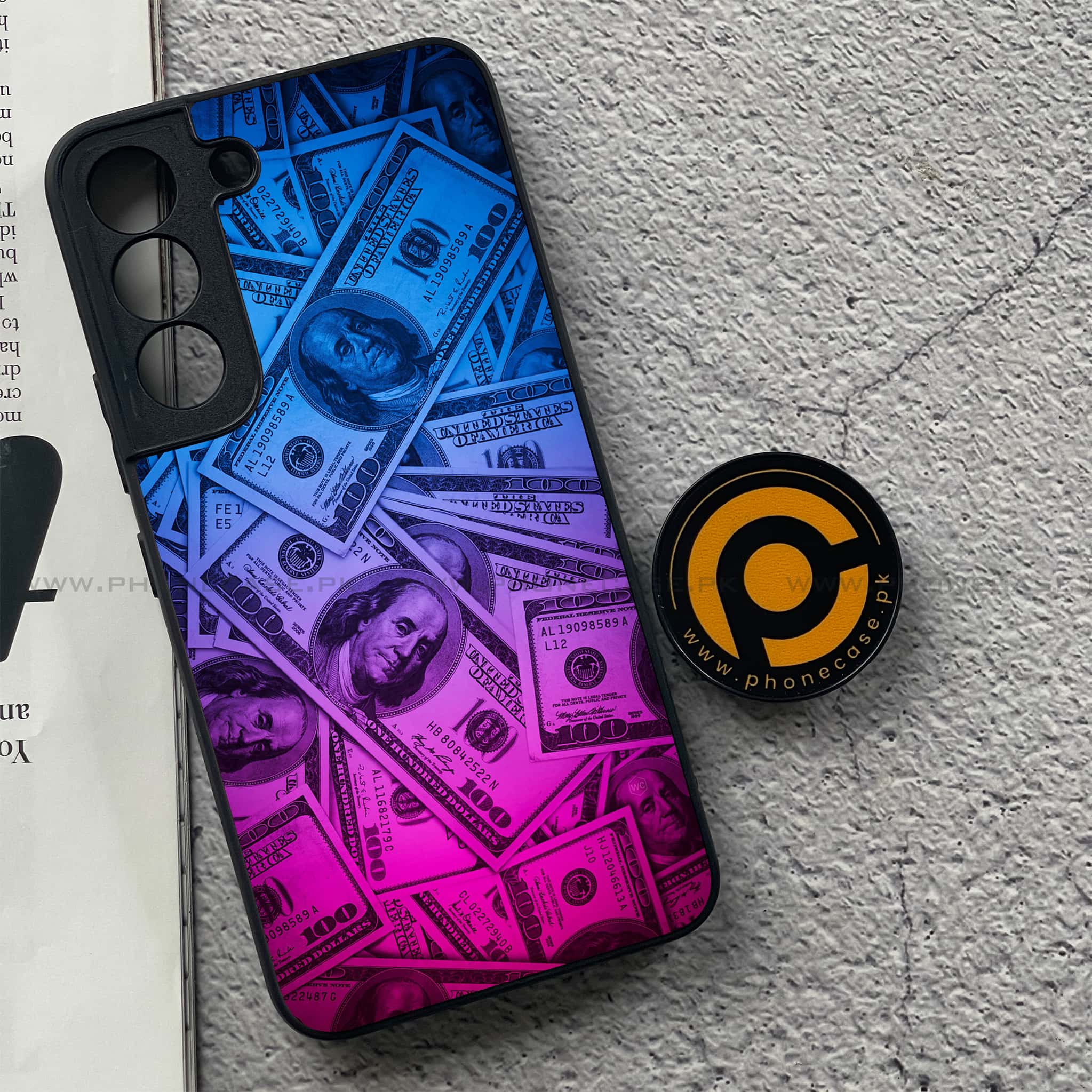 Samsung Galaxy S22 - Dollar series - Premium Metal Printed soft Bumper shock Proof Case