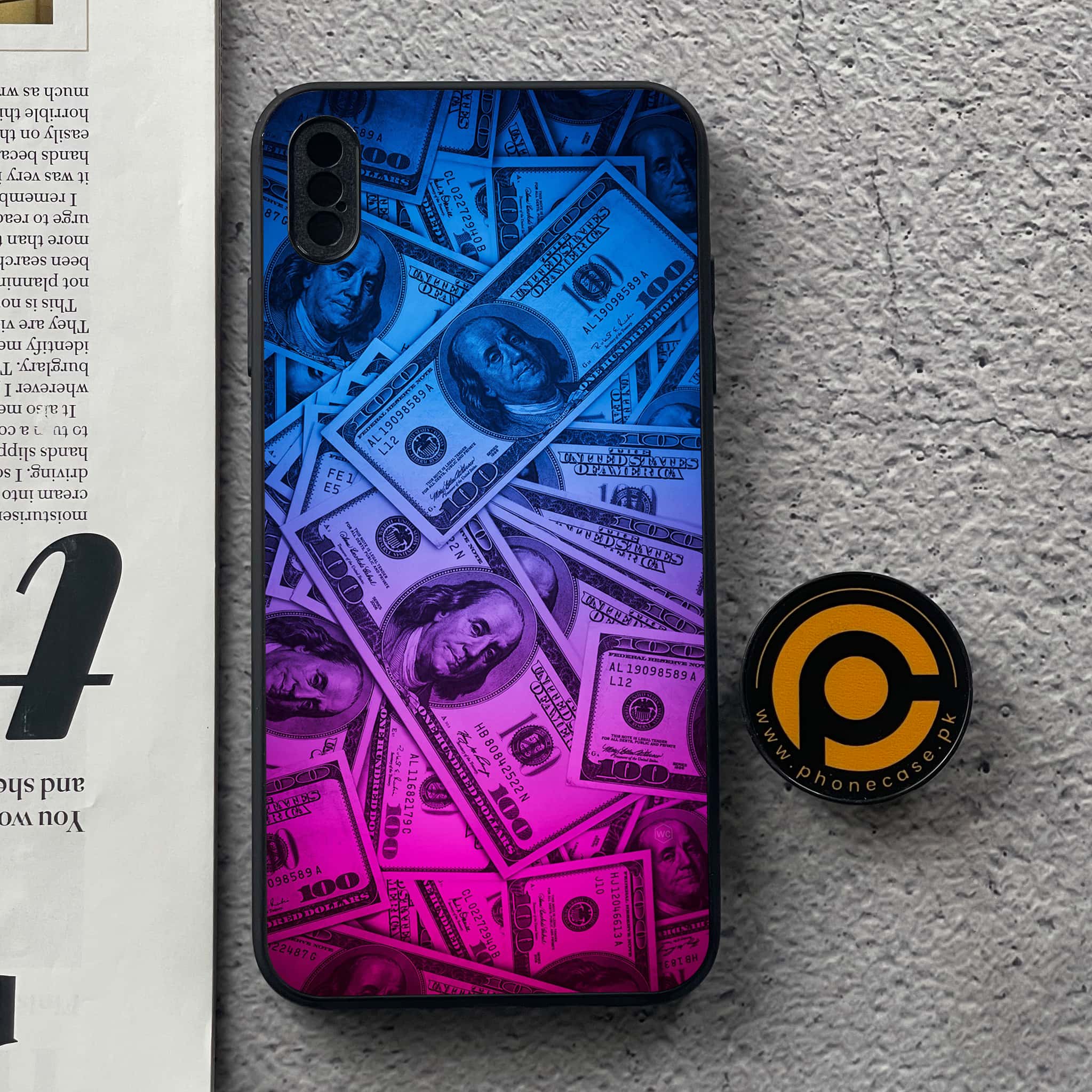 iPhone Xs Max - Dollar Series - Premium Metal Printed soft Bumper shock Proof Case