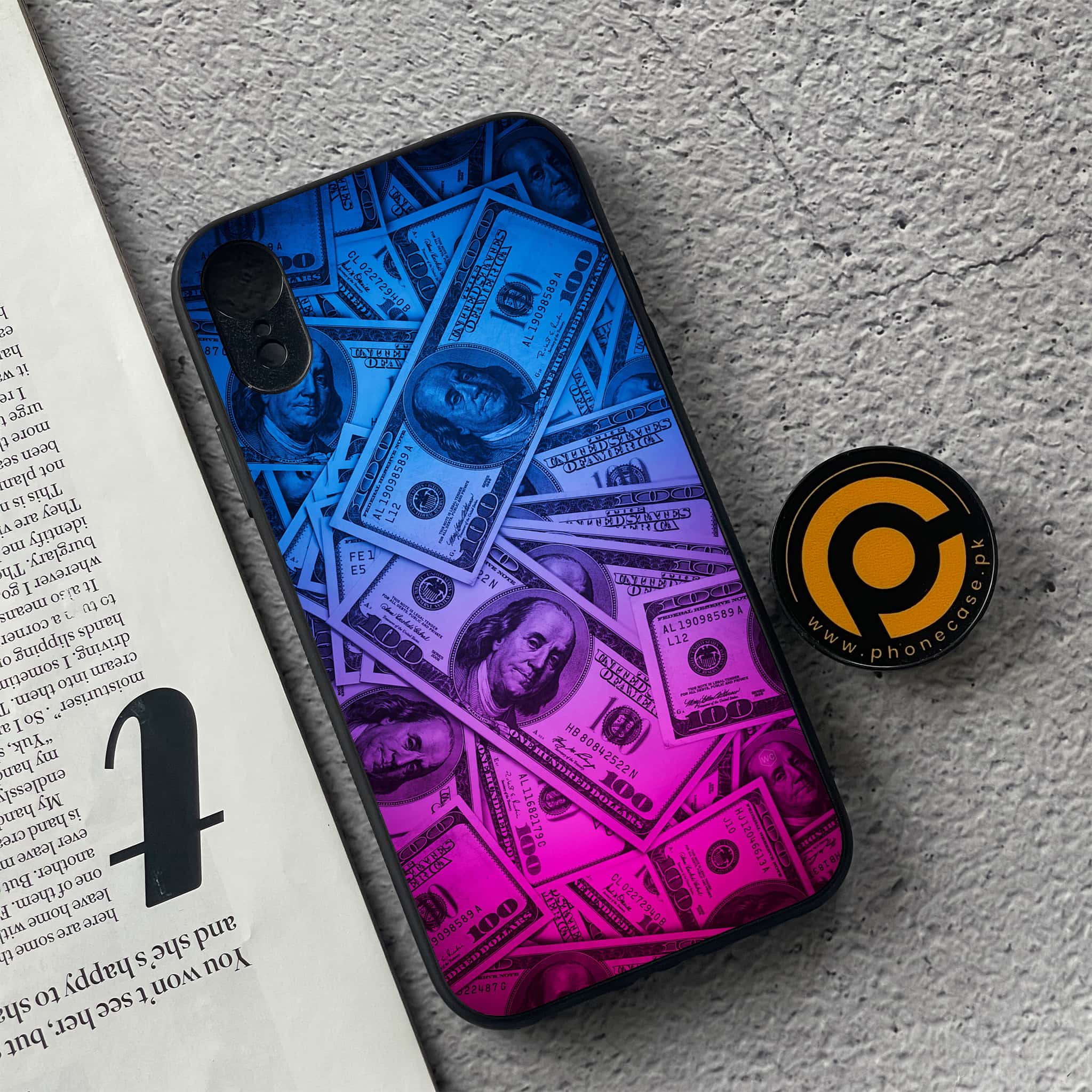 iPhone XR - Dollar Series - Premium Metal Printed soft Bumper shock Proof Case